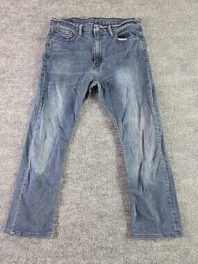 Levi's 513 Mens Jeans W34 L30 Blue Denim Straight Zip Fly Mid Rise 32x25